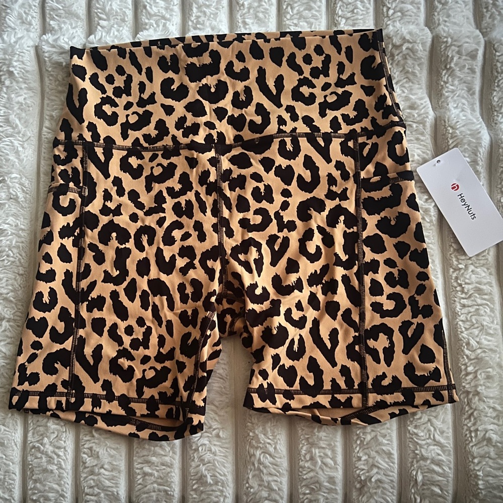 Cheetah print biker shorts